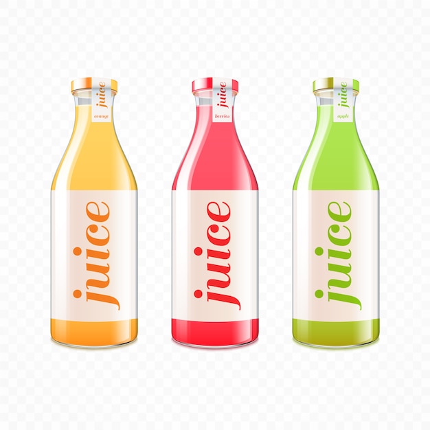 Vitamin-Fruchtsaft in Glasflaschen