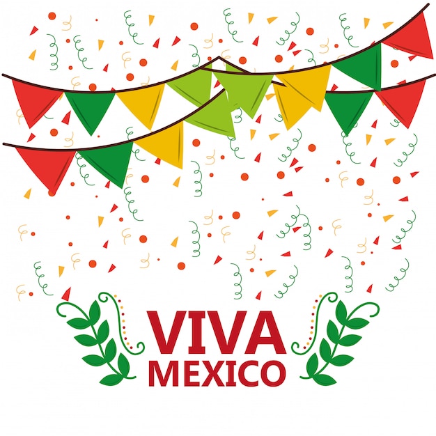 Viva mexico poster konfetti girlande verlässt party