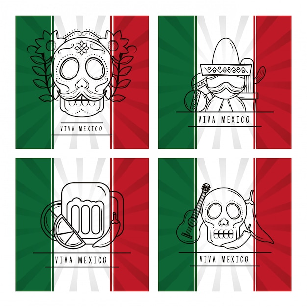 Viva mexico traditionelle karte