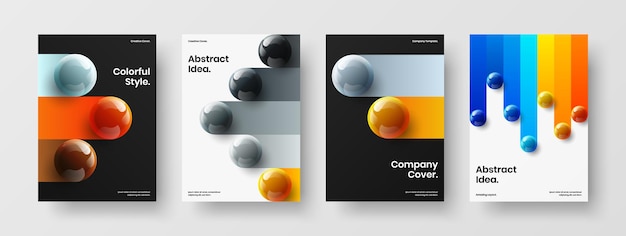 Vivid-broschüre a4-design-vektor-vorlagen-set