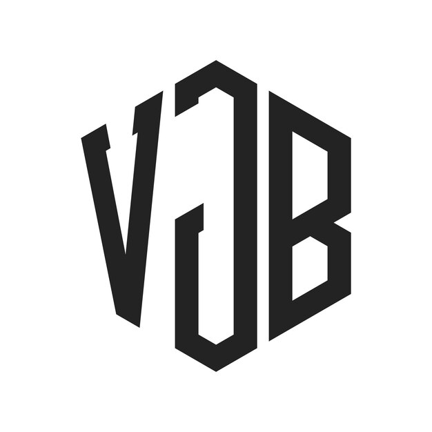 VJB Logo Design Initial Letter VJB Monogram Logo mit Hexagonform
