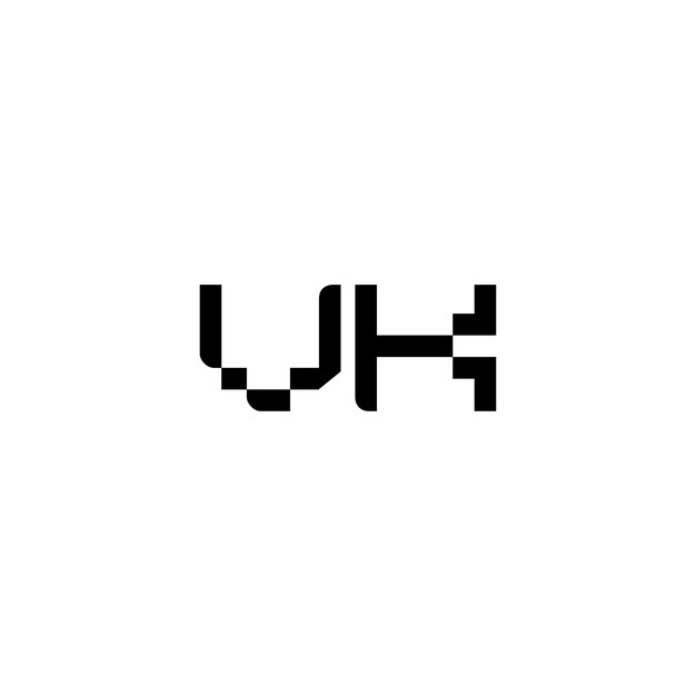VK-Monogramm-Logo-Design Buchstaben-Text-Namen-Symbol Monochrom-Logotyp-Alphabet-Zeichen-Einfach-Logo