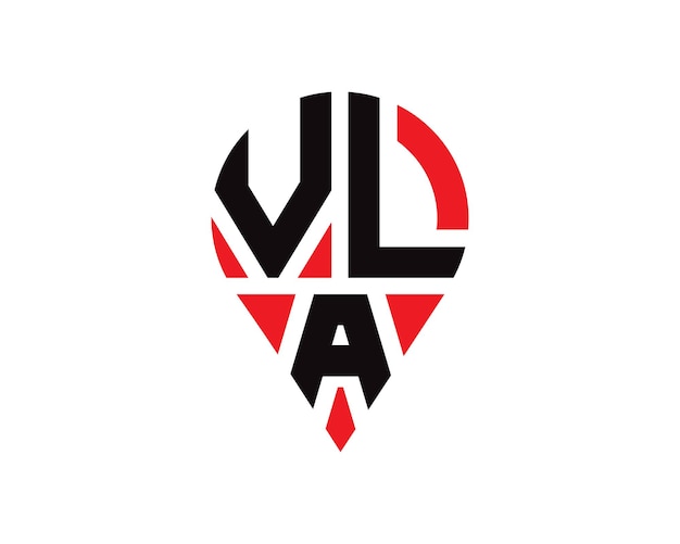 Vektor vla buchstaben-location-form-logo-design