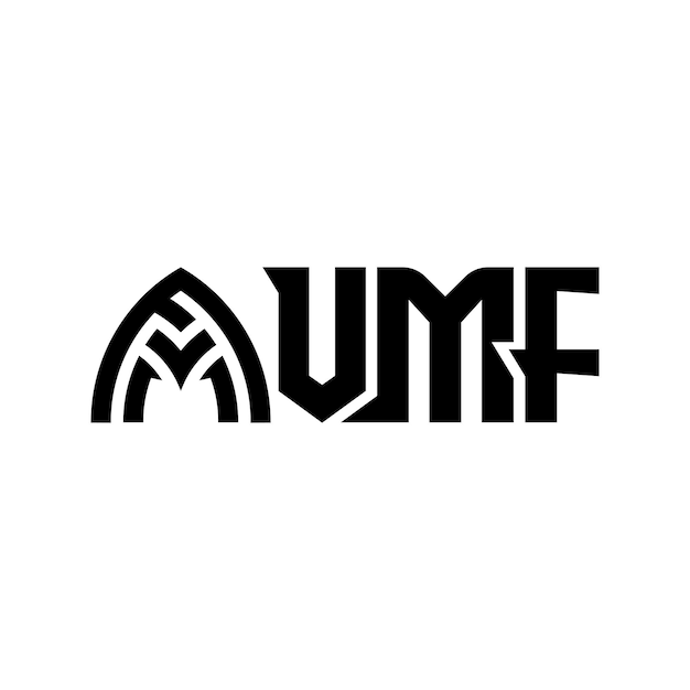 Vmf-türfenster mit logo-designillustration im monoline-stil