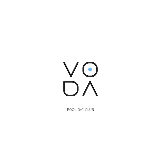 Voda oder woda-logo. wasser-logo-vorlage in polnisch.