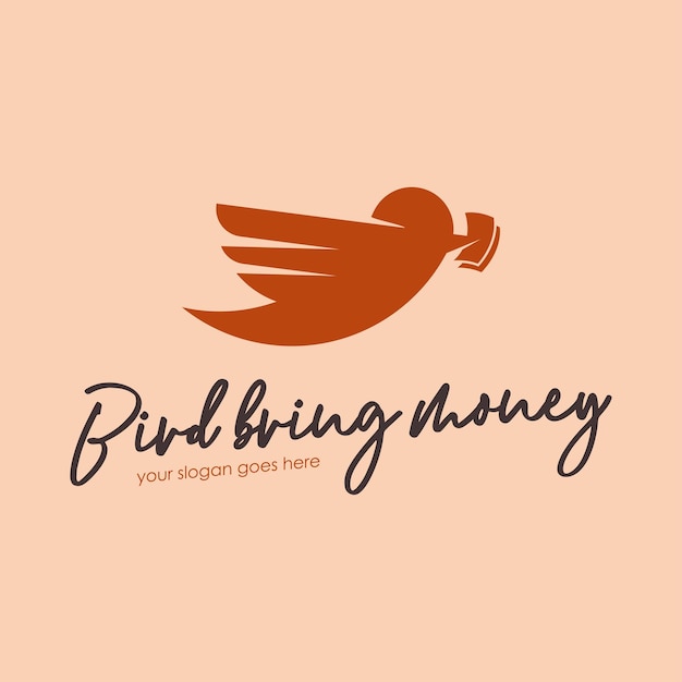 Vögel, die geld-logo-konzept bringen