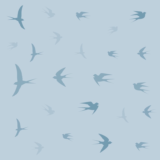 Vögel, die in Wolken fliegen, Vogelsymbole