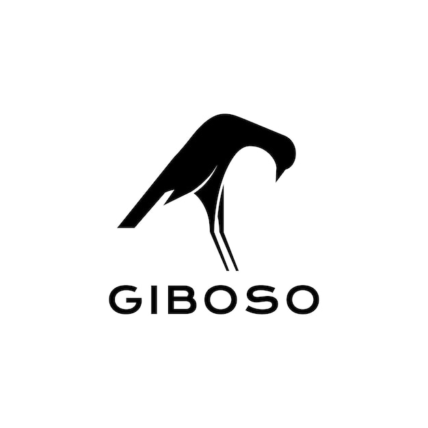 Vogel kanarischer giboso einzigartige haltung isolierte logo-design-vektorsymbol-illustrationsvorlage