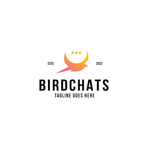 Vogel mit symbol-chat-logo-design-inspiration