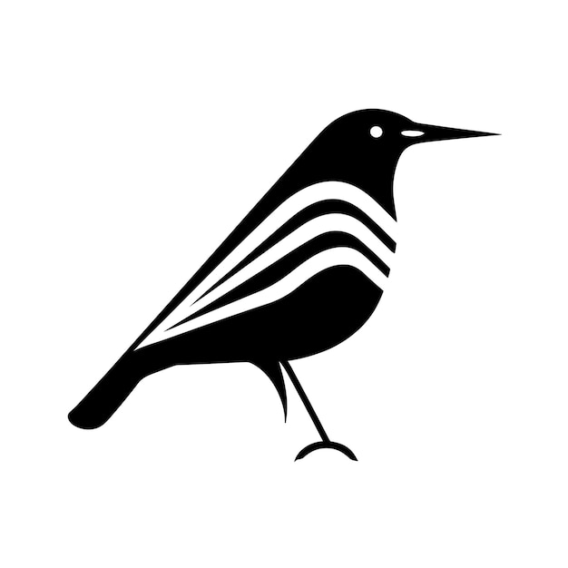 Vogel-Silhouette-Design auf weißem Hintergrund Vektor