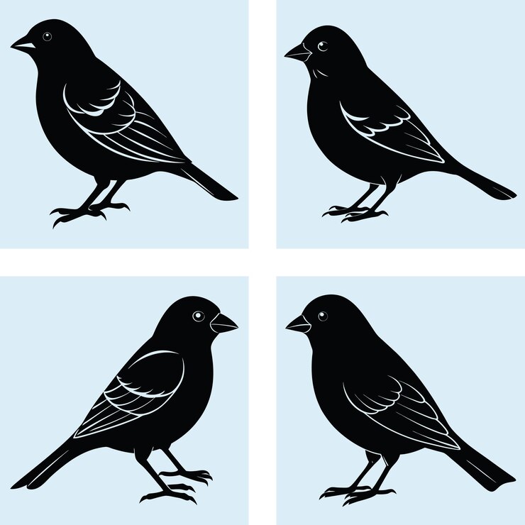 Vektor vogel-silhouetten-set