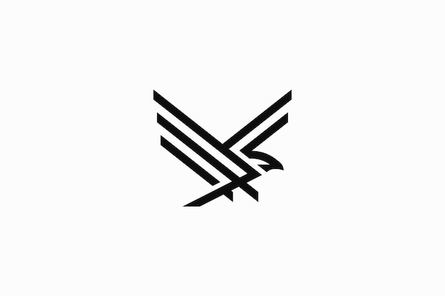 Vektor vogelfliegen-logo geometrische abstrakte illustration adler falke falke silhouette flügel fluggeschäft