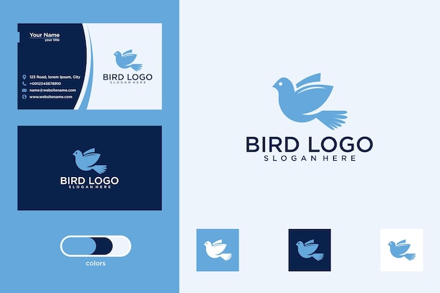 Vogellogo-design und visitenkarte