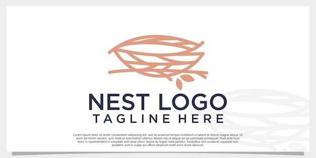 Vogelnest-Logo-Designvektor mit kreativem Konzept