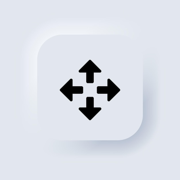 Vollbild-Icon-Set. Bildschirm maximieren. Neumorphic UI UX weiße Benutzeroberfläche Web-Schaltfläche. Neumorphismus. Vektor-EPS 10.