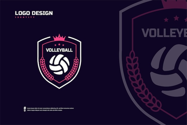 Volleyball-Abzeichen Logo Sport Team Identity Entwurfsvorlage für Volleyball-Turniere ESport-Abzeichen