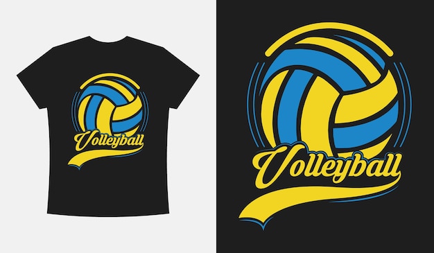 Volleyball-basketball-benutzerdefinierte massentypografie-t-shirt-design-vektor-vorlage