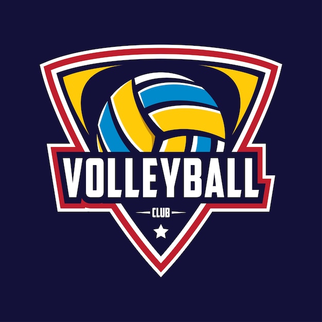 Vektor volleyball-design-abzeichen, amerikanisches logo