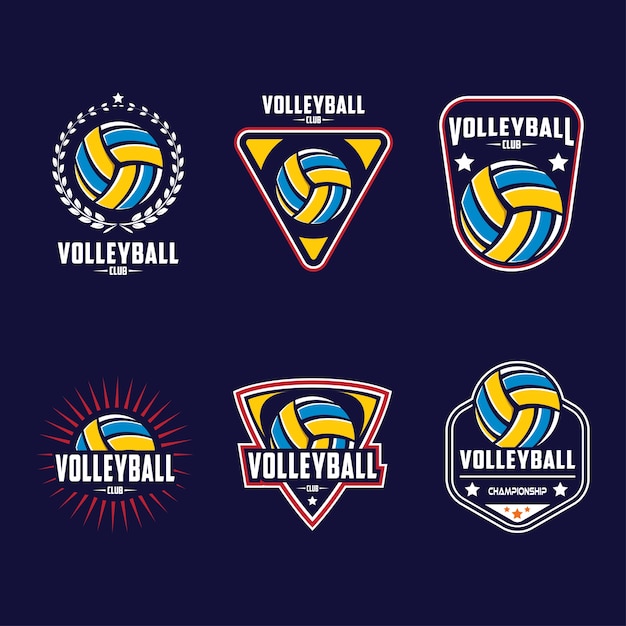 Vektor volleyball-design-abzeichen, amerikanisches logo