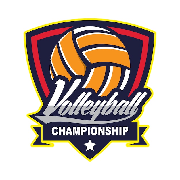 Volleyball design abzeichen, amerikanisches logo