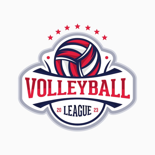 Volleyball-Liga-Vektor-Logo-Emblem-Design für Sportmannschaft