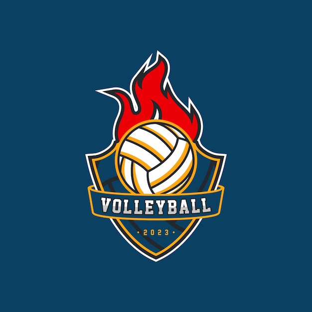 Volleyball-Logo-Abzeichen, amerikanisches Logo, Sport