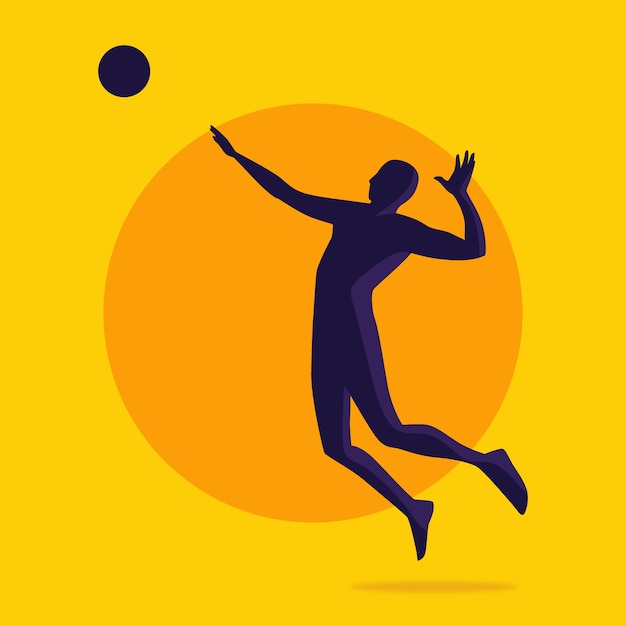 Volleyball-Silhouette im flachen Design