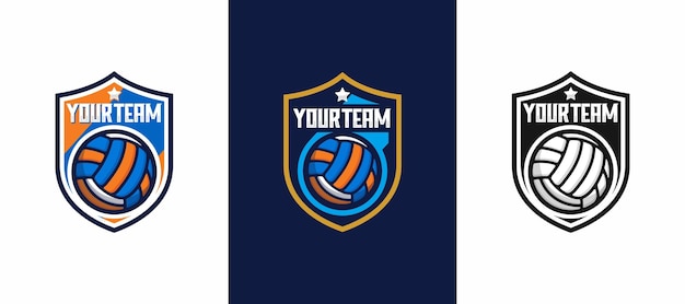 Volleyball-Team-Emblem-Logo-Design-Vektor-Illustration