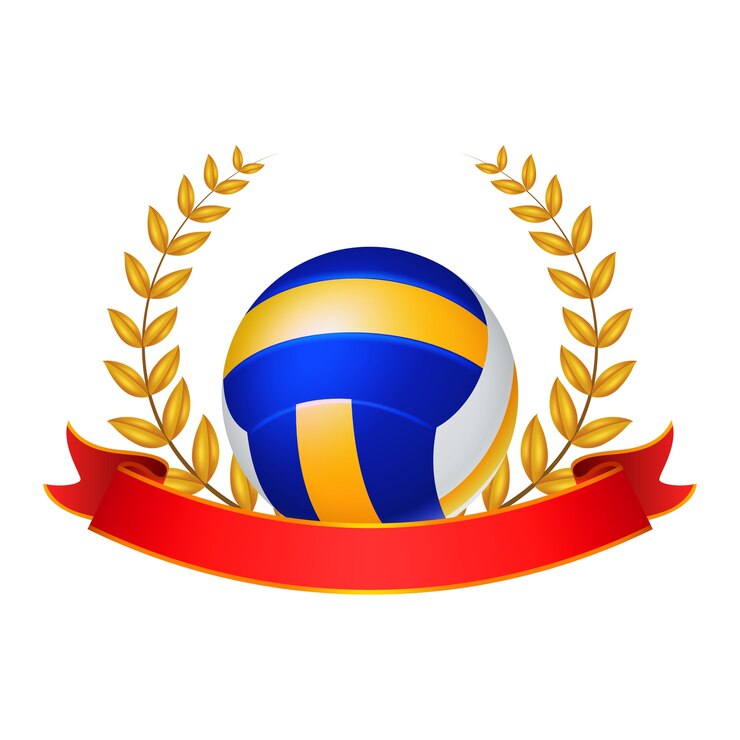 Volleyball und Lorbeerkranzillustration