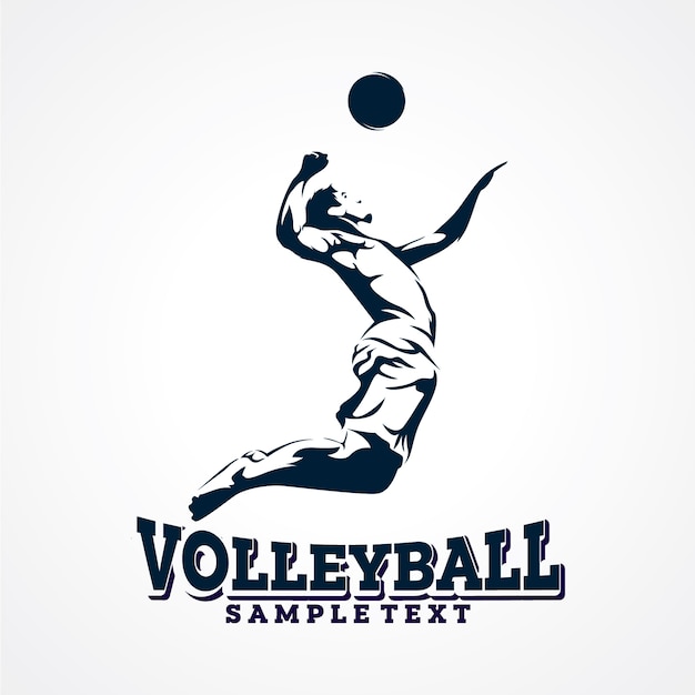 Volleyball-vektor-logo, erstklassiger schattenbild-vektor