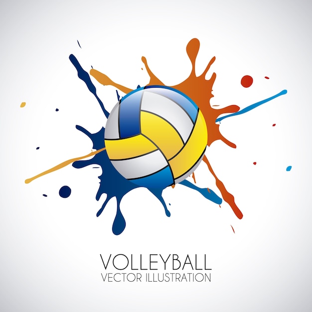 Volleyballdesign über grauer hintergrundvektorillustration