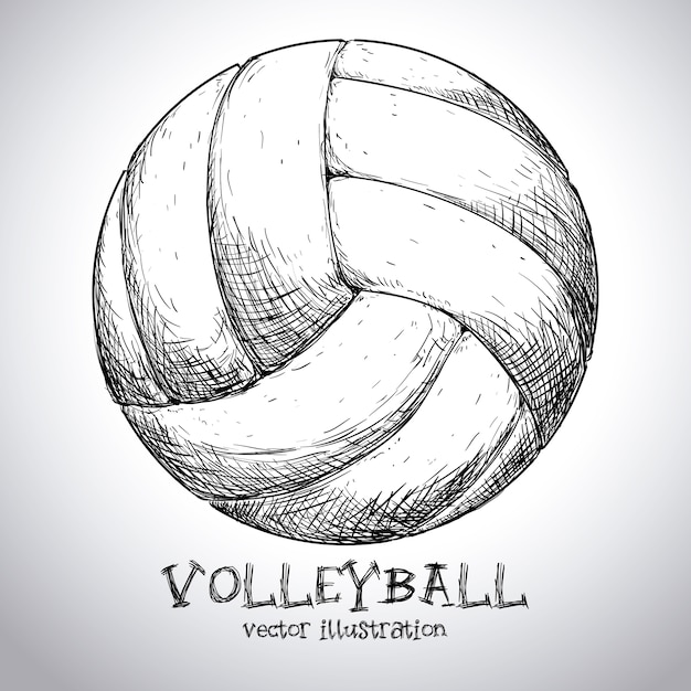 Volleyballdesign über grauer hintergrundvektorillustration