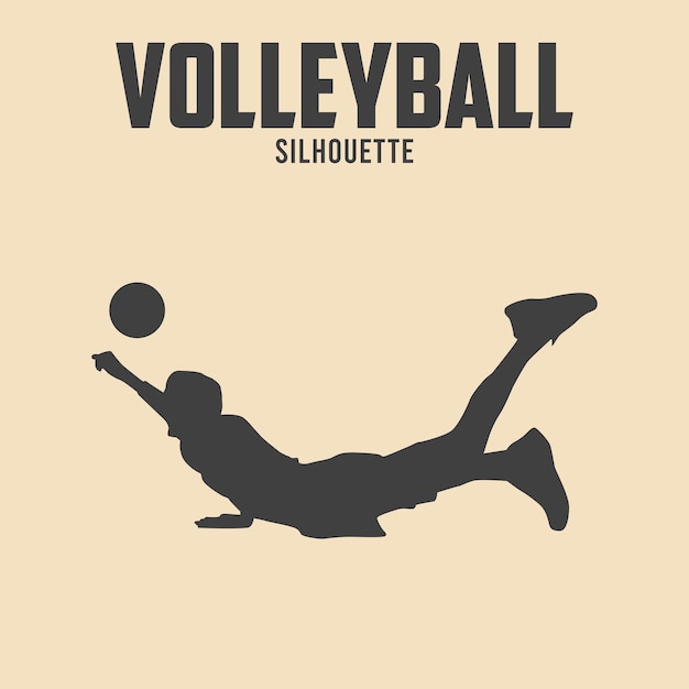 Vektor volleyballspieler, silhouette, vektor stock illustration 02