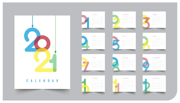 Vollfarbiger einfacher designkalender