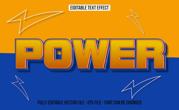 Vollständig bearbeitbare 3D-Power-Text-Effekt