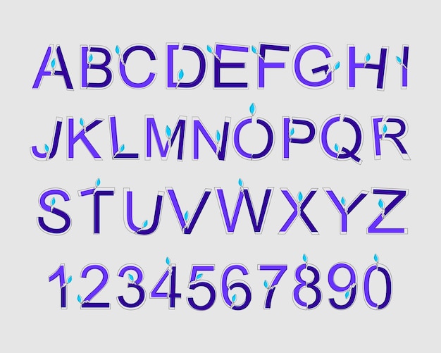 Vollständige Schriftart Alphabet Vektorgrafiken und Grafiken