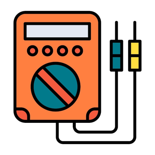 Vektor voltmeter, flache, illustration