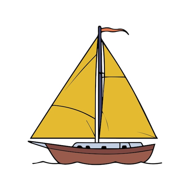 von einer farbigen Illustration eines Segelbootes