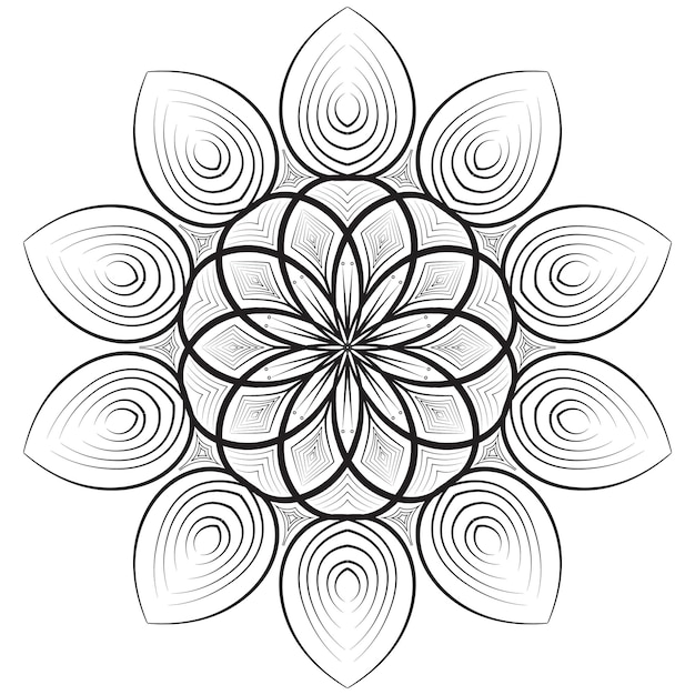 Von Hand gezeichnete Mandala-Vektorillustration des Vektors. Henna-Tattoo-Mandala. Mehndi-Stil.