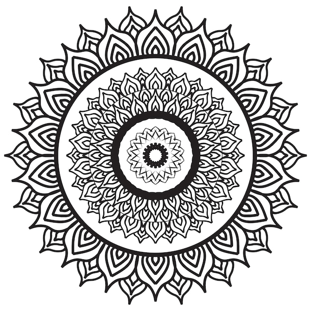 Von Hand gezeichnete Mandala-Vektorillustration des Vektors. Henna-Tattoo-Mandala. Mehndi-Stil.