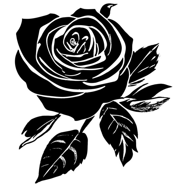 Vektor von hand gezeichnete rose-silhouette