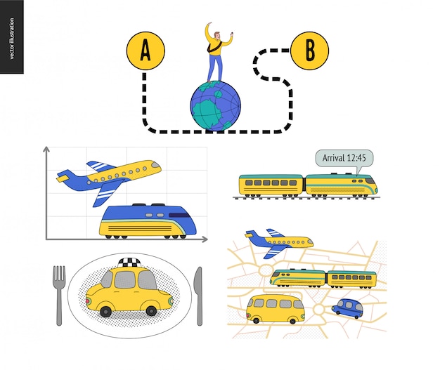 Von punkt a nach punkt b transportset