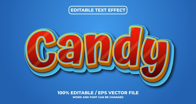 Von süßigkeiten bearbeitbarer texteffekt