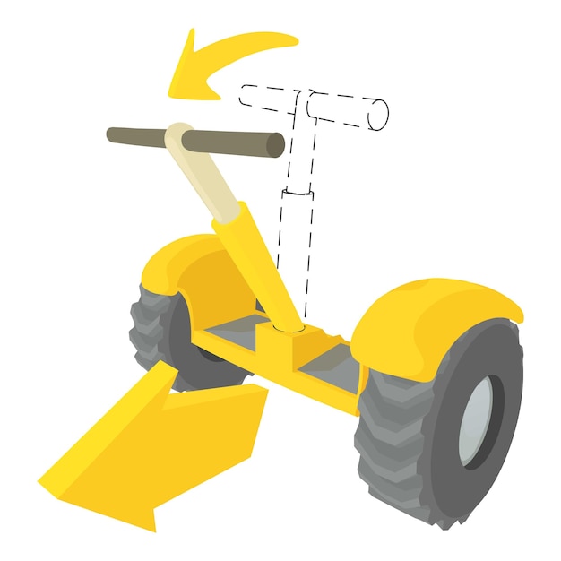 Vektor vorder geneigtes segway-symbol cartoon-illustration des vorderen geneigten segway-vektor-symbols für das web