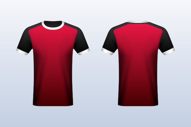 Vorder- und rückseite red jersey mockup