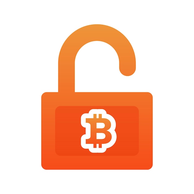 Vorhängeschloss-Bitcoin-Logo-Element-Design-Vorlagen-Symbol