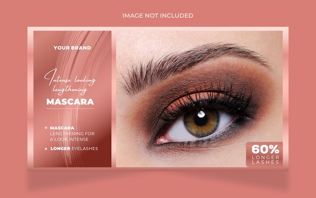 Vorlage der Mascara-Banner für Augenbissen