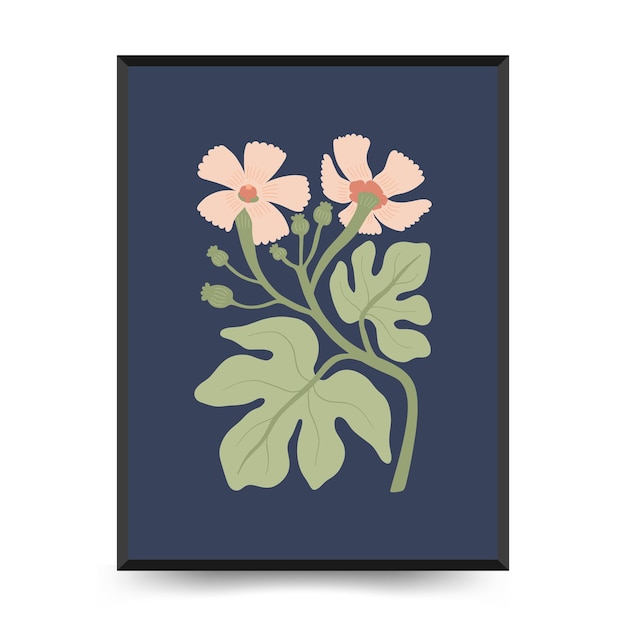 Vorlage für abstrakte blumenplakate moderner trendiger matisse-minimalstil grooviges handgezeichnetes design