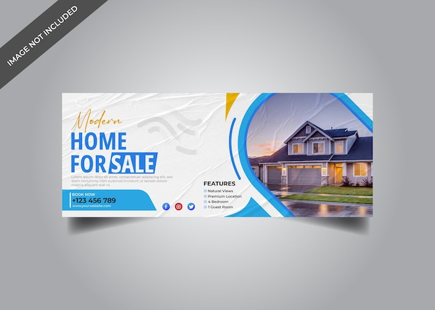 Vorlage für Banner-Cover für Immobilien, Häuser und Immobilien in sozialen Medien