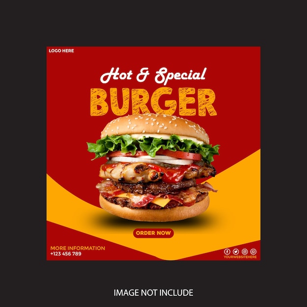 Vorlage für Burger-Posts in sozialen Medien